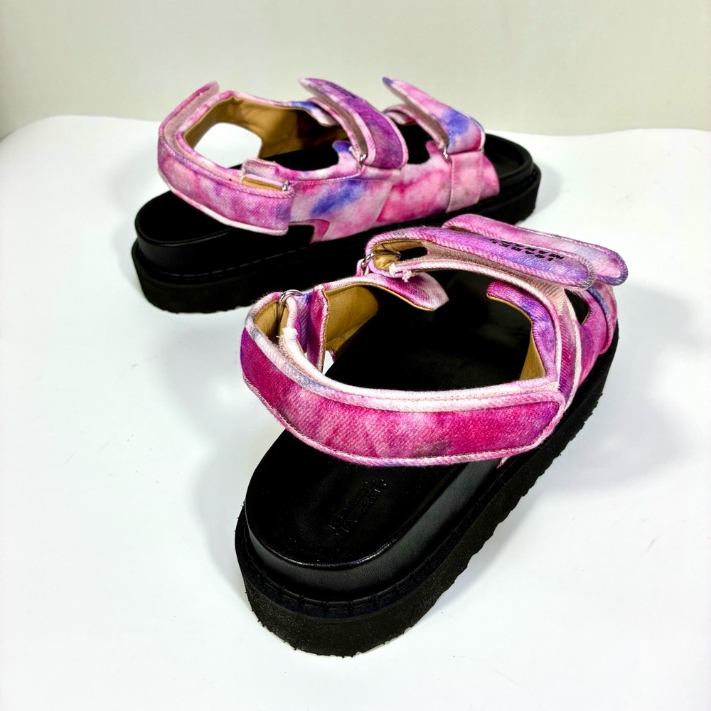 Isabel Marant Madee Platform Sandal Mulberry Tie Dye 41 10 NEW Flat Pink Purple - Picture 15 of 17